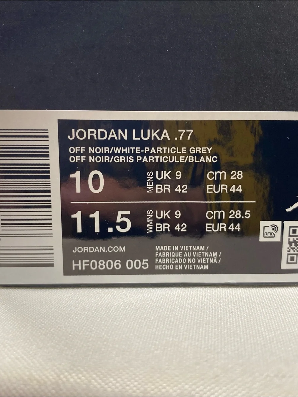 Jordan Luka .77 Mens 10 Off Noir Grey Crimson Basketball HF0806-005 NWOB